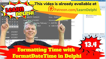 Learn Delphi Programming | Unit 13.4| Formatting Time in Delphi with the DateTimeFormat Function