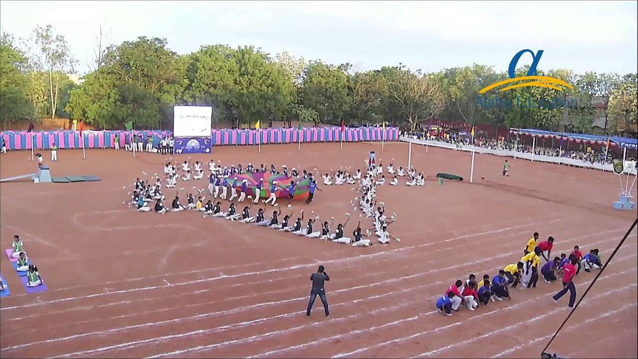 Alpha Sports Day India Map Human Formation