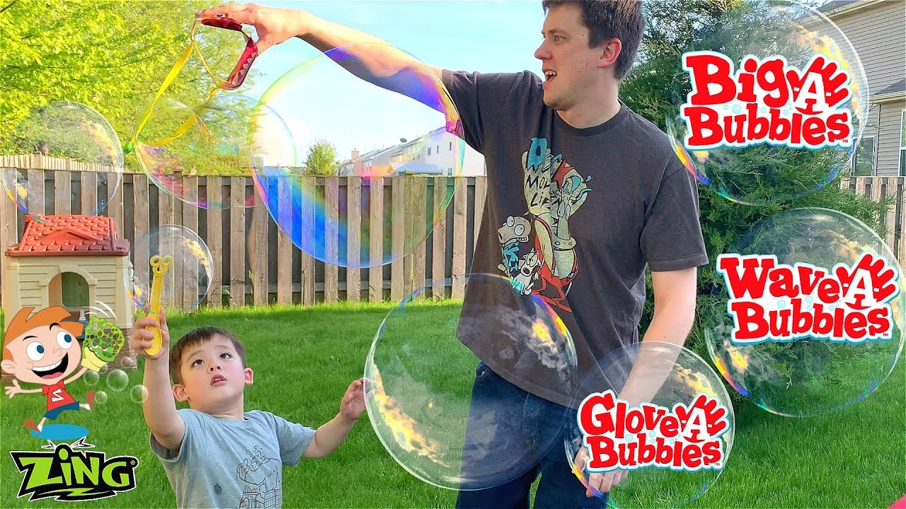 Ultimate Summer Fun With Bubbles! Wave-A-Bubbles,Glove-A-Bubbles And Big-A-Bubbles By ZING.