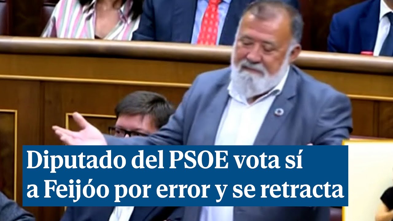 Un diputado del PSOE vota por error a favor de investir a Feijóo y se retracta