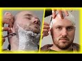 Full Razor head shave and beard Razor line up asmr Barber Sound