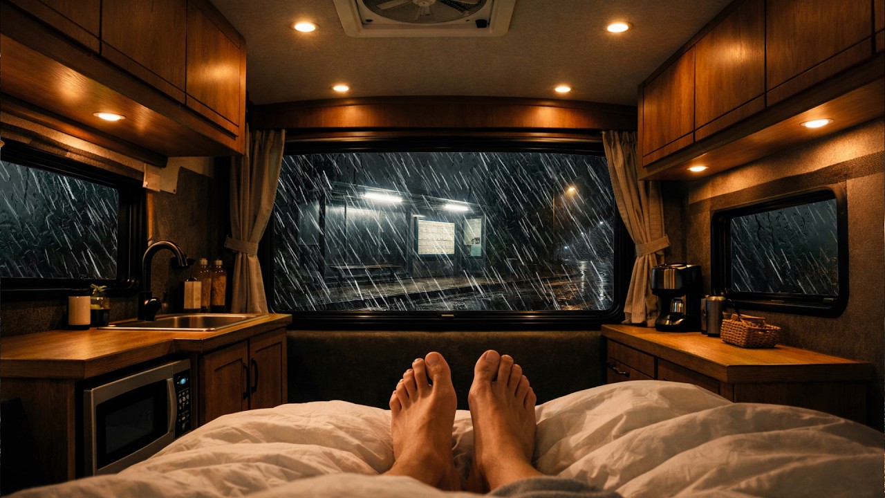 Rain Ambience for Sleep | Cozy Bed Car in the Rain