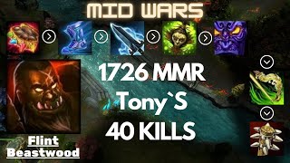 HoN║Mid Wars║Flint Beastwood║1726 MMR║Tony`S║Heroes of Newerth #heroesofnewerth #midwars