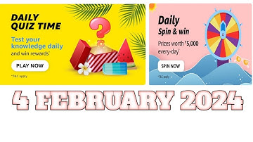 Funzone Amazon All Quiz Answers Today |4 February 2024 | @dailyquiztime #amazonfunzon