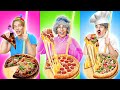 Desafío de cocina de la abuela vs yo || Guerra en la cocina y trucos con comida por 123GO! CHALLENGE