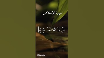 "سورة الإخلاص بصوت يريح القلب 💖 توحيد خالص يعادل ثلث القرآن" #آيات #ايات_الشفاء