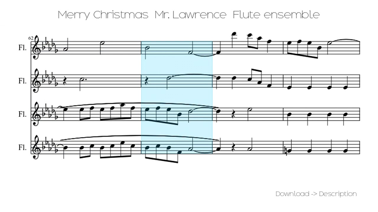 🎶 Merry Christmas Mr. Lawrence Flute Ensemble 🎸🎸 YouTube