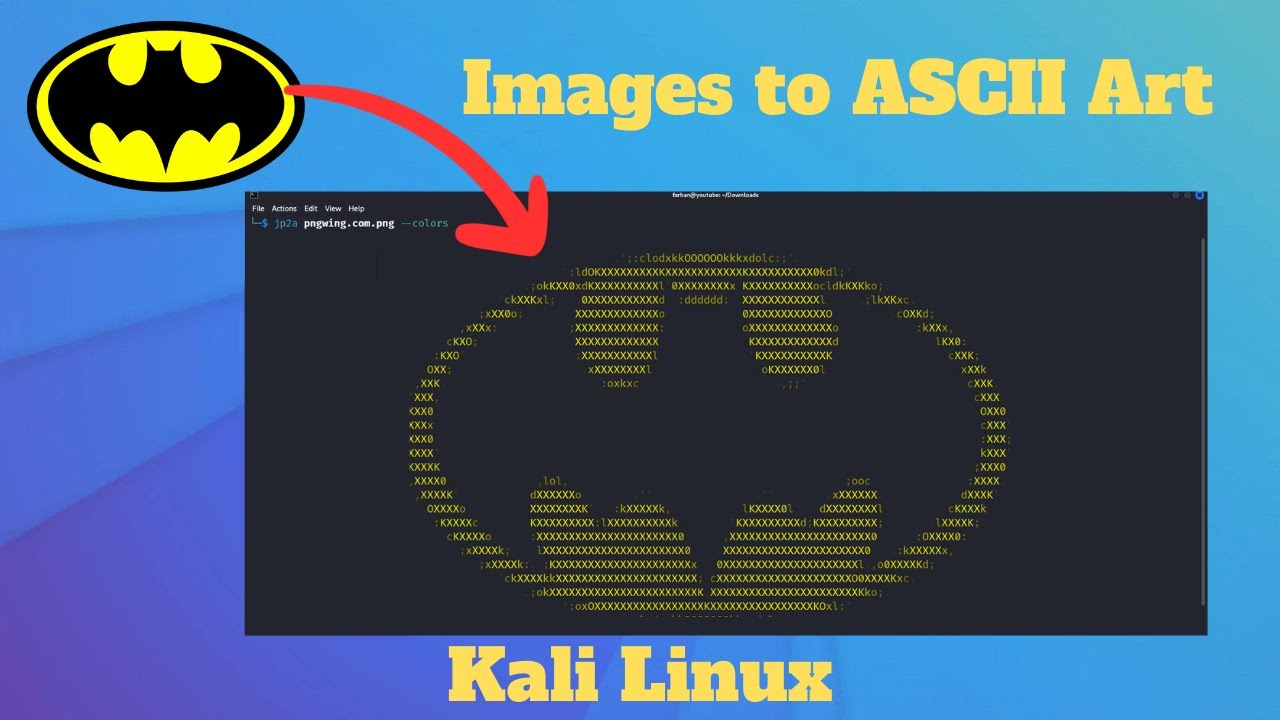 How To Convert Images To ASCII Art In Terminal Kali Linux YouTube