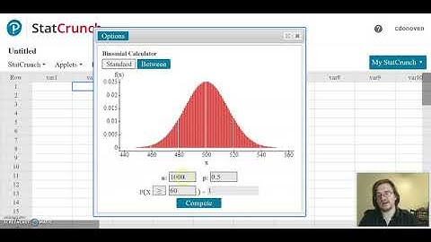 STAT216 Section 5-2 Part III (Binomial Distribution: StatCrunch)