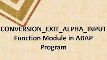 Add The Leading Zeroes CONVERSION_EXIT_ALPHA_INPUT