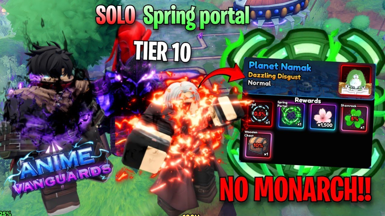 How To SOLO T10 spring portals in anime vanguards | Roblox