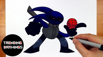 How To Draw FNF MOD Character - Minus Sanic Easy Step by Step