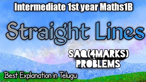Finding point of Concurrency of lines and from family of Straight lines ||Saqs(4Marks) ||#MATHS1B||