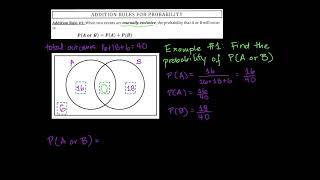 Addition Rules for Probability (Part 1 of 3)