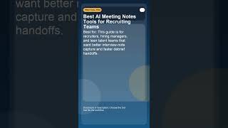 Best AI Meeting Notes Tools for Recruiting Teams #Shorts