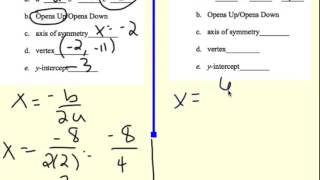 Unit 5 Notes 1  Parts of a Parabola
