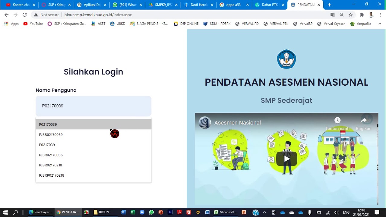 CARA MENDOWNLOAD FILE DBF ASESMEN 2021
