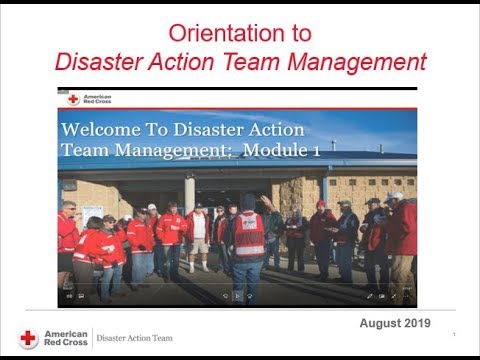 Disaster Action Team Management Orientation Webinar: August 2019