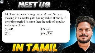 Two particles having mass ‘M’ and ‘m’ are moving in a circular path having radius R and r.