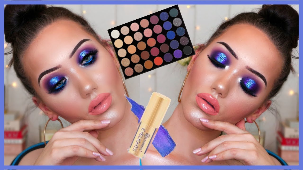 BLUE & PURPLE HALO / SPOTLIGHT EYE TUTORIAL USING THE MOPRHE 35V ...