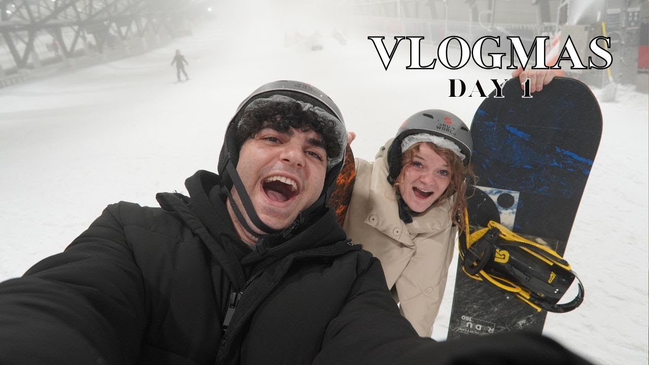 MET MOOTJE VOOR HET EERST SNOWBOARDEN | #vlogmas day 1