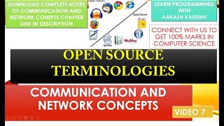 OPEN SOURCE CONCEPTS || COMMUNICATION AND NETWORK CONCEPTS || GET 100% MARKS IN CBSE CS CLASS 12