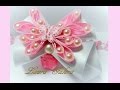 Mariposa en cintas con perlas realizada muy fácil con peine !! Butterfly made with comb, very easy!!