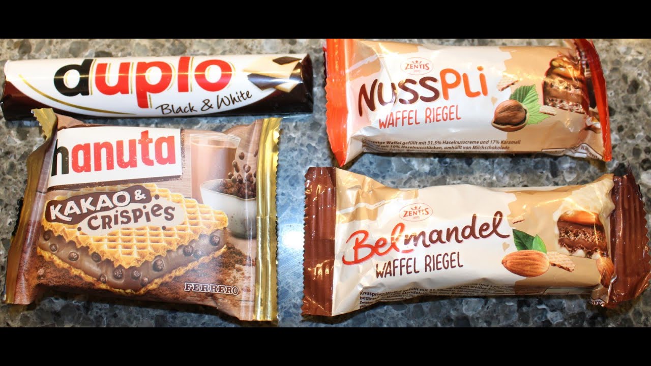 Ferrero: Duplo Black & White, Hanuta Kakao & Crispies, Zentis: Belmandel &  NussPli Review - YouTube