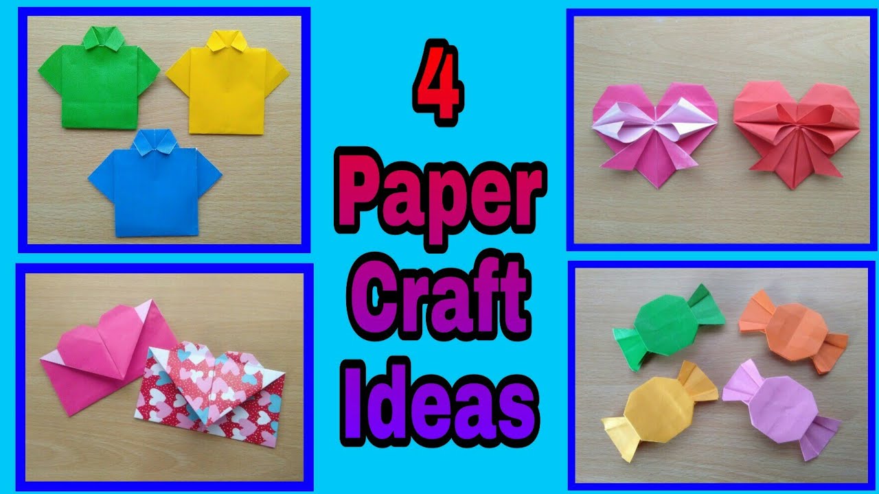 4 Paper Craft Ideas| Easy Paper Crafts|Origami|Enjoy Arts and Crafts