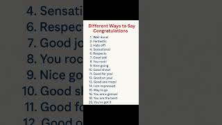 Different ways to say "Congratulations"