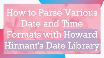 How to Parse Various Date and Time Formats with Howard Hinnant