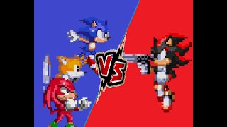 EQUIPE SONIC VS SHADOW (PIVOT ANIMATOR) SONIC FIGHT SHADOW
