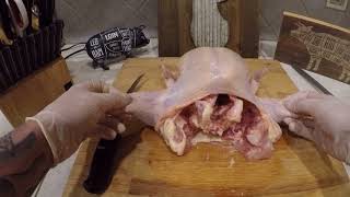 Boning out a whole chicken with no sewing