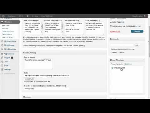 SMS Wordpress - Web form