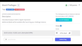 MatchTheRegex | picoctf | Web Exploitation