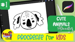 Koala Cute Animals Doodles Tutorial Series for PROCREATE for Kids screenshot 5