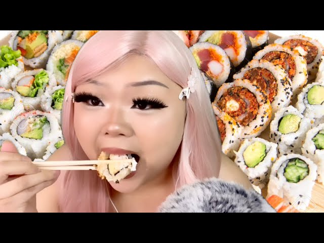 ASMR EATING SUSHI | MUKBANG MONDAY 🍣😋 (real😱)