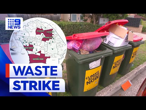 Western sydney waste workers strike amidst christmas bin schedule | 9 news australia