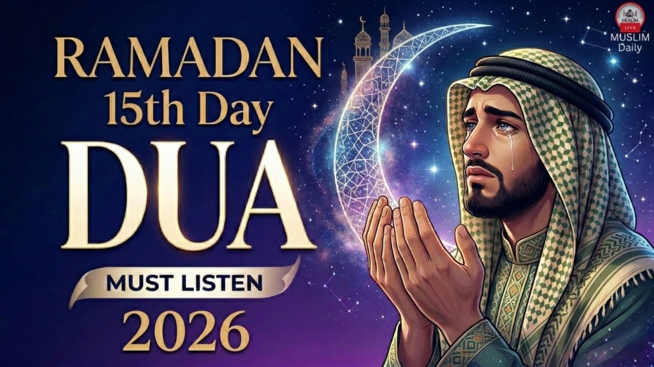 Powerful Dua Ramadan 2026 for the 15th Day | Reciter Sheikh Alaa Aqel | #ramadan2026 - Muslim Daily