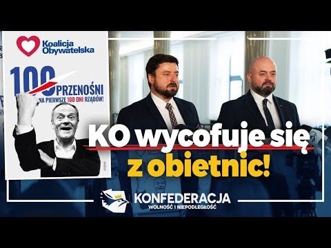 KO wycofuje się z kolejnych obietnic na pierwsze 100 dni rządów!