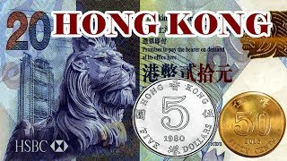 Hong kong bank note and coins -