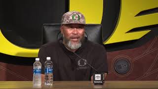 Oregon Football coaches Tony Tuioti, Koa Ka'ai talk fall camp after first scrimmage