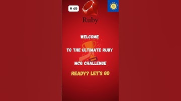 Quiz 49: Master Ruby Programming in 30 Seconds! #quiz #ruby #shorts #programminglanguage #trivia