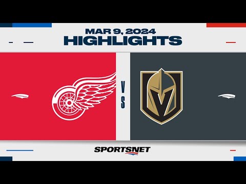 NHL Highlights | Red Wings vs. Golden Knights - March 9, 2024