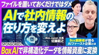 【AI時代のBox活用術】Box AIでファイル管理からコンテンツ活用に変わる／日経225企業の77%が導入 ／生産性の効率化は情報管理で決まる／Box創業者が語る AIファーストカンパニーの定義