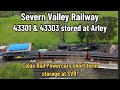 Severn valley railway  colas rail 43301  43303 and ex cross country stock stored at arley