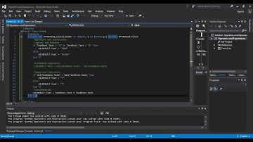 Operators and Expressions in Visual Basic