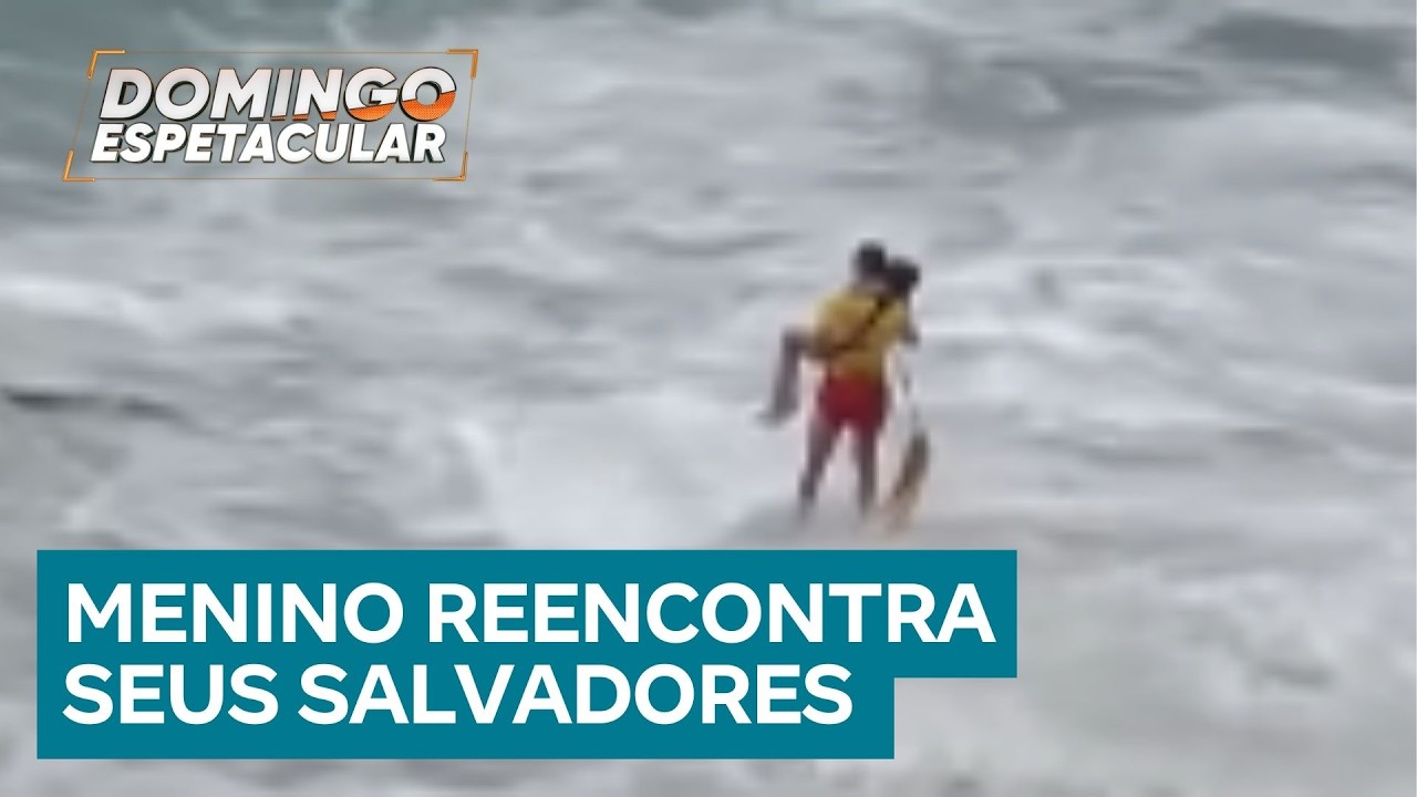 Emocionante: menino que quase se afogou no mar reencontra responsáveis por tirá-lo das águas