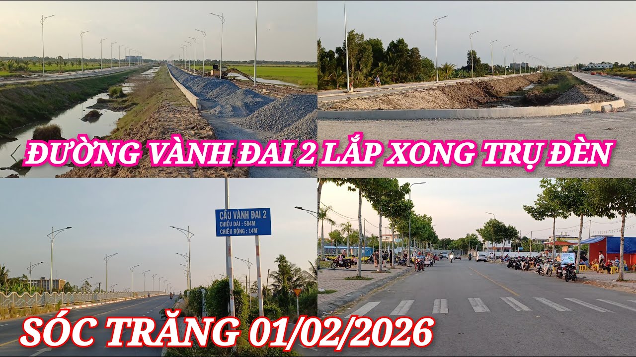 Tuyến Đường Vành Đai 2 Đã Lắp Đèn Đường - Dạo Phố Sóc Trăng Buổi Chiều