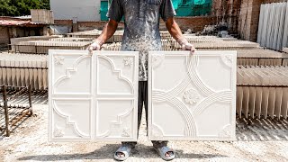 Full Amazing Gypsum Ceiling Tiles Making Process | Complete False Ceiling Manufacturing Guide